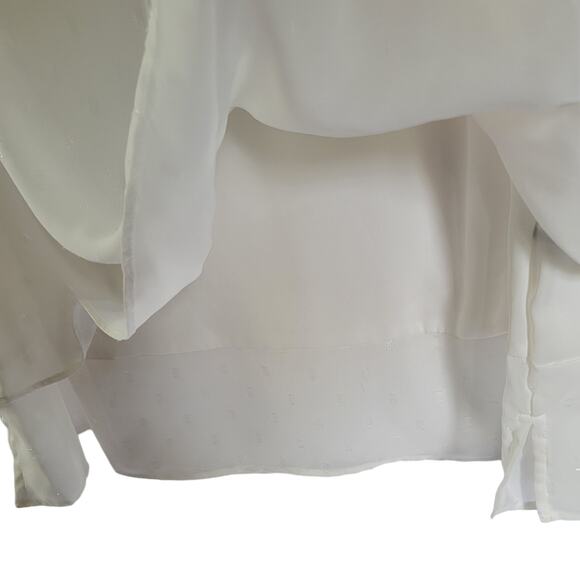 Apt 9 Ivory Swiss Dot Semi Sheer High Neck Sleeveless Womens Blouse Size Medium - Picture 4 of 9